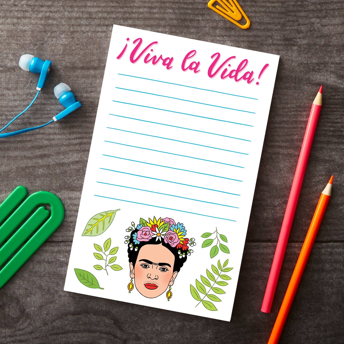 Notepad: Frida Viva La Vida Stationery