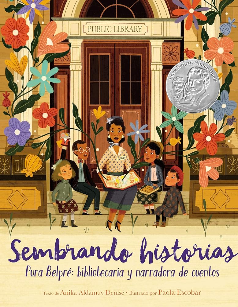 Sembrando historias: Pura Belpré: bibliotecaria y narradora de cuentos: Planting Stories: The Life of Librarian and Storyteller Pura Belpre (Spanish edition) cover image