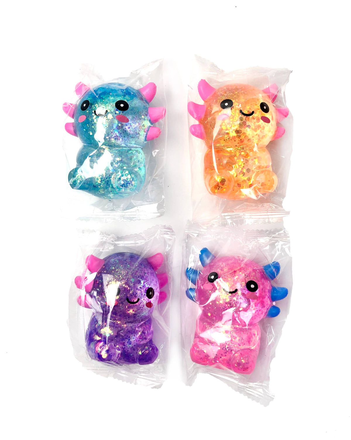 Axolotl Glitter Stress Toy, Squishy Toys - 12 Pcs