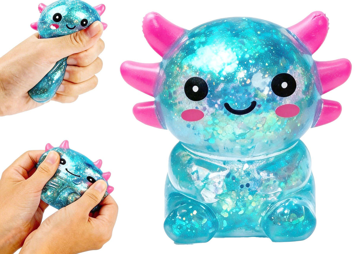 Axolotl Glitter Stress Toy, Squishy Toys - 12 Pcs