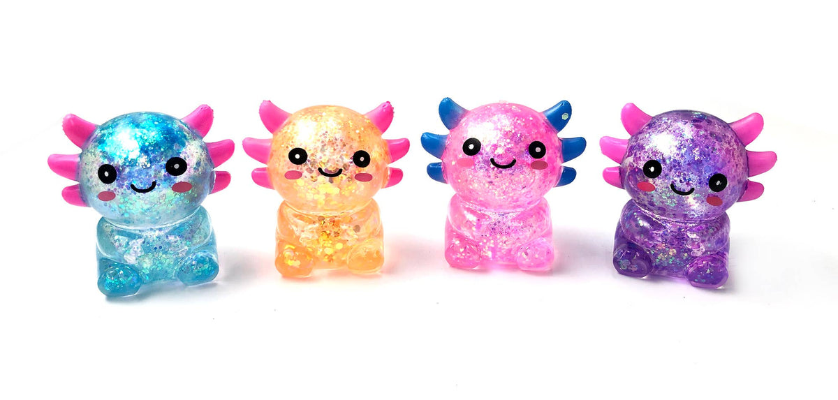 Axolotl Glitter Stress Toy, Squishy Toys - 12 Pcs