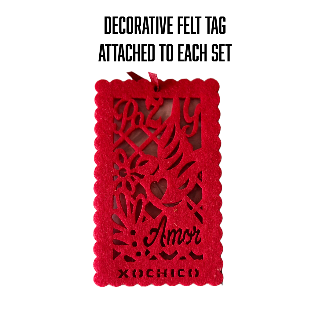 Double-sided Felt "Papel Picado" Coaster Sets (Muertos)