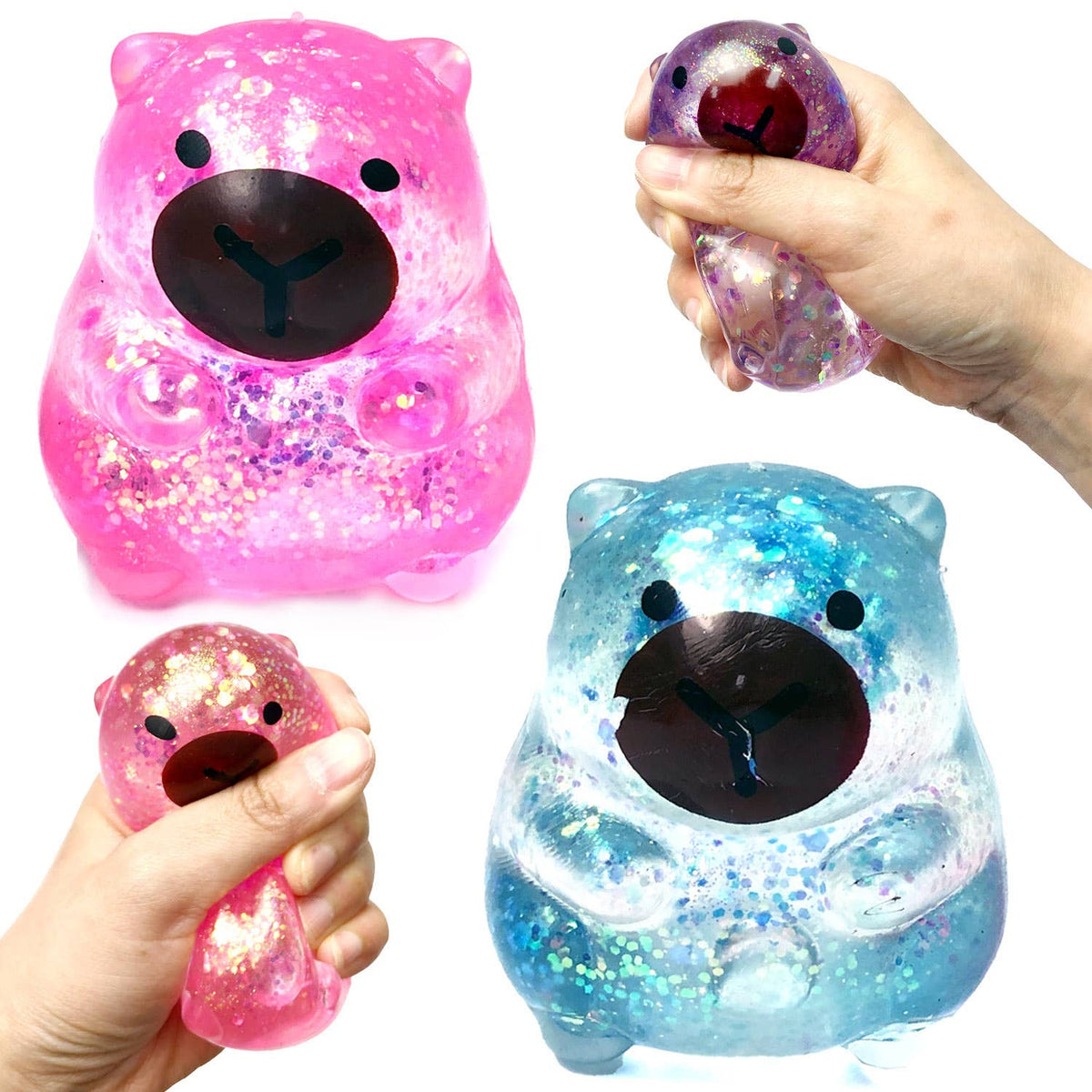 Capybara Glitter Stress Toy, Squishy Toys