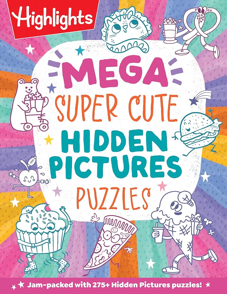 Mega Super Cute Hidden Pictures Puzzles: Solve Over 300 Pages of Cute Kawaii-Style Puzzles Filled with Adorable Animals, Magical Creatures and More (Mega Hidden Pictures Puzzles) cover image