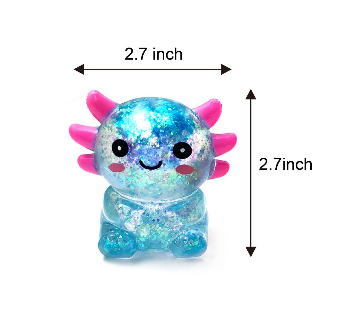 Axolotl Glitter Stress Toy, Squishy Toys - 12 Pcs