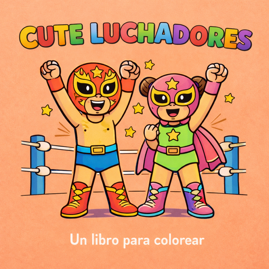 Cute Luchadores Coloring Book