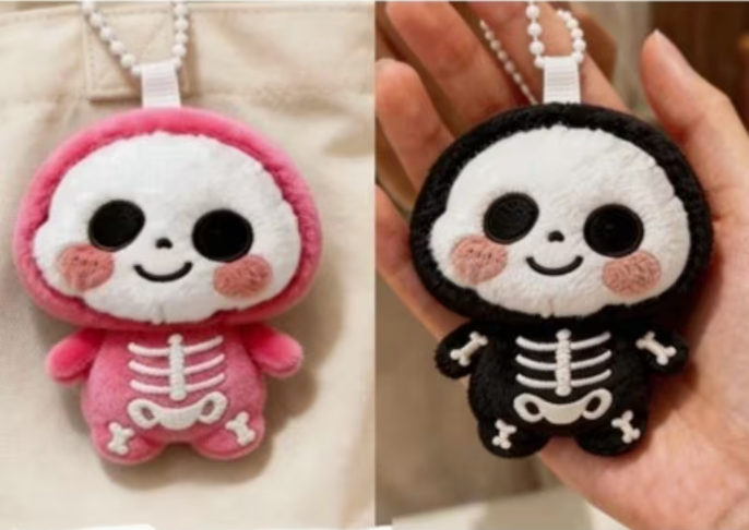 Skeleton plush keychain