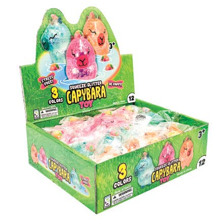 CAPYBARA GLITTER SQUEEZE TOY    12/DSP
