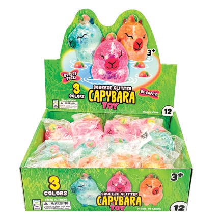 CAPYBARA GLITTER SQUEEZE TOY    12/DSP
